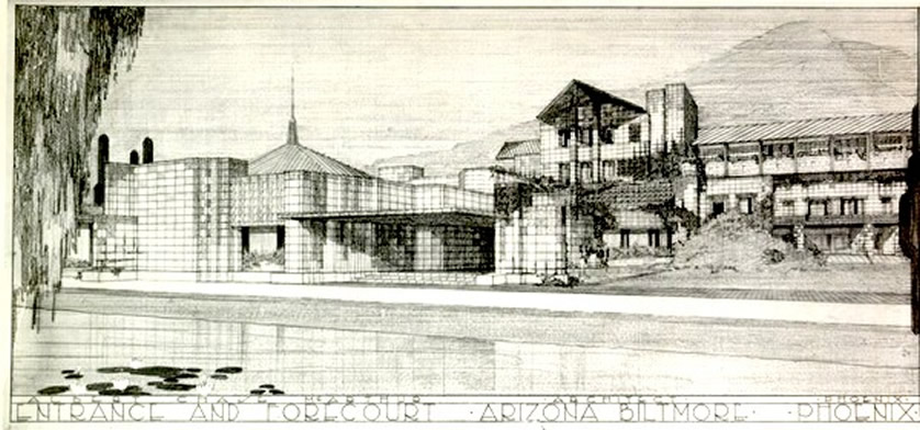 Architectural Drawing of the Arizona Biltmore Hotel